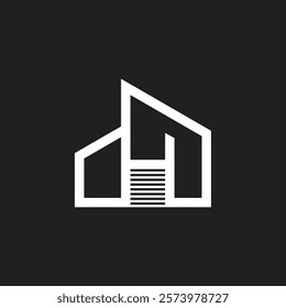  home garage simple geometric logo vector 