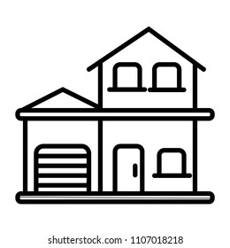 Home and garage, vector icon