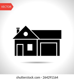 Home and garage, vector illustration