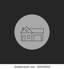 Home and garage, vector illustration