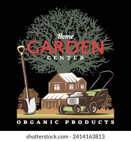  home garden center organic products illustrations with patches for t-shirts and other uses