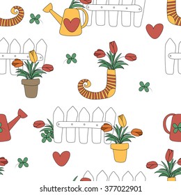 Home and garden decoration style vector background template
