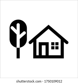 home and garden icon eps 10, house and garden vector template