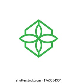 Ilustración vectorial del diseño del logotipo del jardín interior