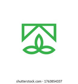 Home garden logo design vector illustration