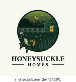 Home garden Nature Logo Template Design Vector retro vintage