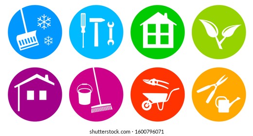 home and garden service vector buttons