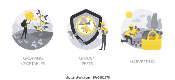 Home gardening abstract concept vector illustrations.