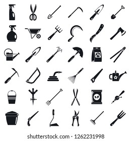 Home gardening tools icon set. Simple set of home gardening tools vector icons for web design on white background