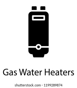 Home gas water heater or gas geyser glyph icon vector 