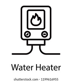 Home gas water heater line icon vector 