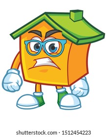 home with geek glasses mascot character design vector 