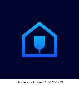 Home Glass Illustration Vector Template. Suitable for Creative Industry, Multimedia, entertainment, Educations, Shop, and any related business