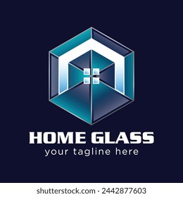 home glass logo template, home glass logo elements
