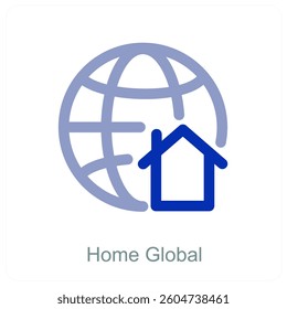 Home Global and globe icon concept
