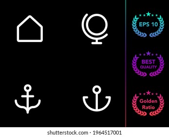 Home globe modern line icon vector set.