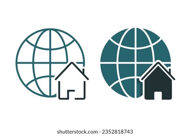 Home globe network. Illustration vector