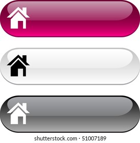 Home glossy buttons. Three color version.