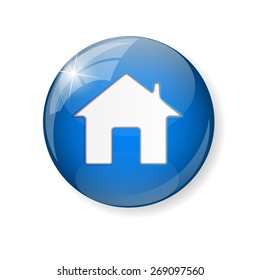Home Glossy Icon Vector Illustration EPS10