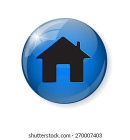 Home Glossy Icon Vector Illustration EPS10