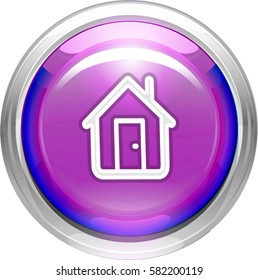 Home glossy realistic vector button