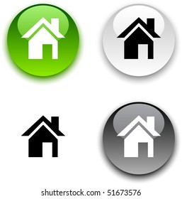 Home glossy round vector buttons.