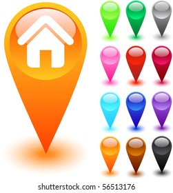 Home glossy web buttons.