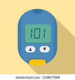Home glucometer icon. Flat illustration of home glucometer vector icon for web design