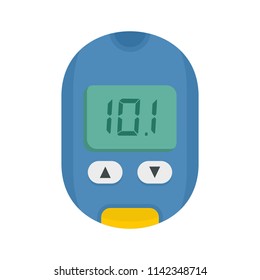 Home glucometer icon. Flat illustration of home glucometer vector icon for web isolated on white