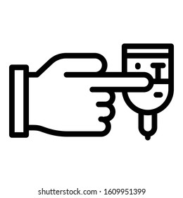 Home glucometer use icon. Outline home glucometer use vector icon for web design isolated on white background