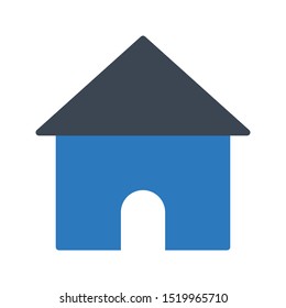 home glyph colour line vector icon