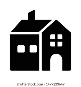 home glyph flat vector icon