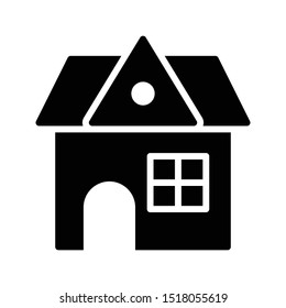 home glyph flat vector icon