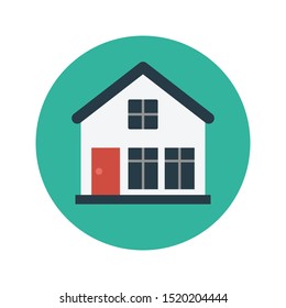 home glyph flat vector icon