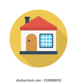 home glyph flat vector icon