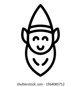 Home gnome icon. Outline Home gnome vector icon for web design isolated on white background