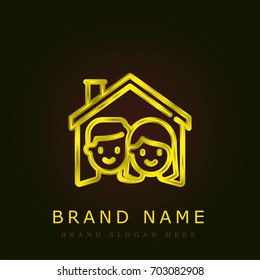 Home golden metallic logo