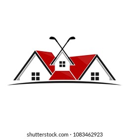 Home and golf Logo vector. 