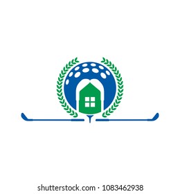 Home and golf Logo vector. 