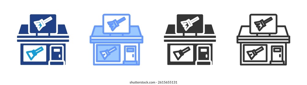 Home Goods Stores icon set multiple style collection