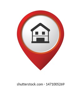 home gps - map pointer, map pin icon - arrow pin, compass location