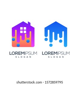 home gradient color logo design