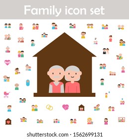 Home, grandparents cartoon icon. Family icons universal set for web and mobile