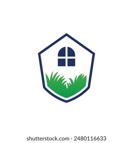 home grass abstract logo modern style