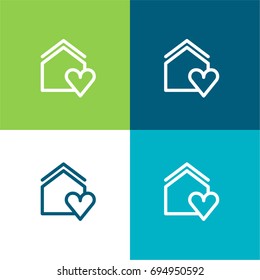 Home green and blue material color minimal icon or logo design