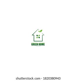 Home and green leaf logo icon design vector. Green home concept. White background. EPS10