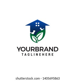 home green logo design concept template vector