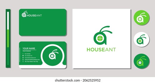 Home, green, unique , modern business logo real estate and business card design template inspiration
