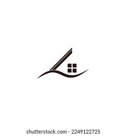home ground curves simple logo vector 