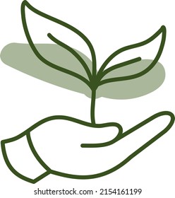 Home grown plants, illustration, vector on a white background.